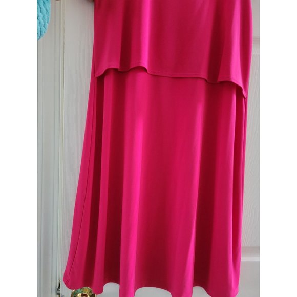 Clara Sun Woo Hot Pink Jersey Sleeveless flowy dress size XS - Picture 2 of 7